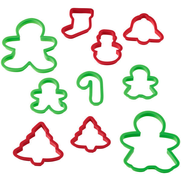 Wilton Plastic Christmas Cookie Cutter Set, 10-Piece