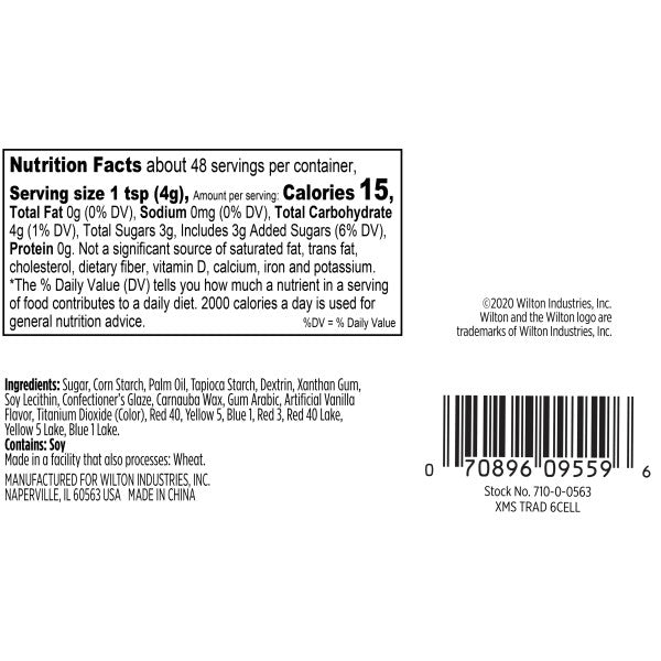 Wilton 6-Cell Assorted Christmas Sprinkles, 6.7 oz.