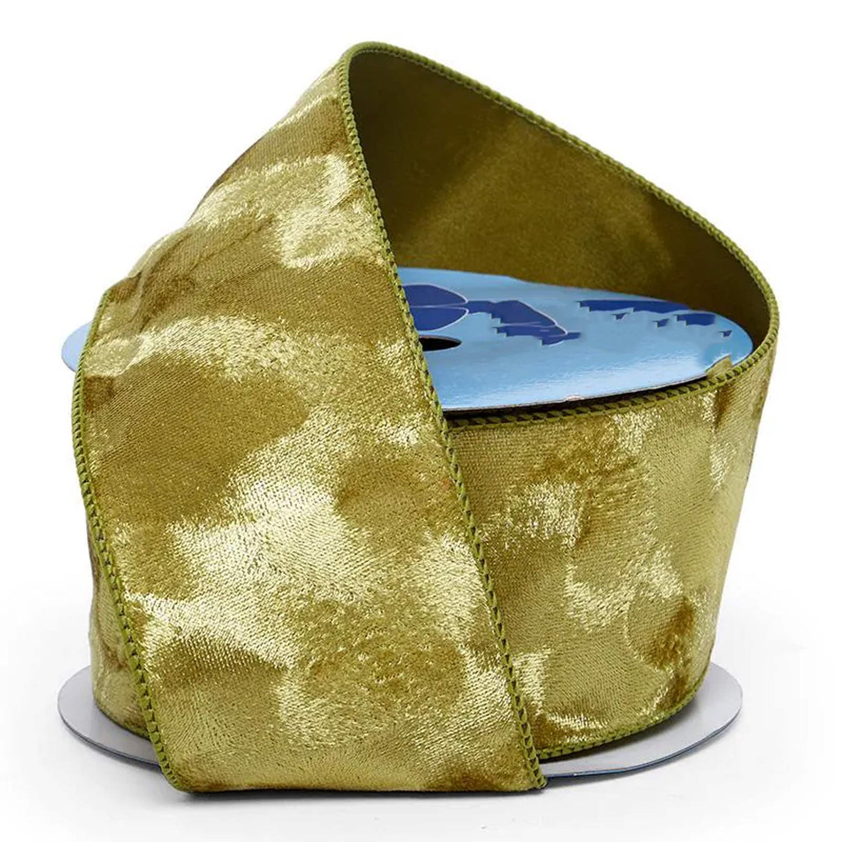 Brushed Velvet Wired Ribbon 2 1/2 '' X 10 yd Spring Moss Color 1 / roll