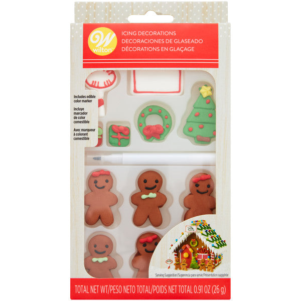 Wilton Customizable Gingerbread House Icing Decorations – 12 Count