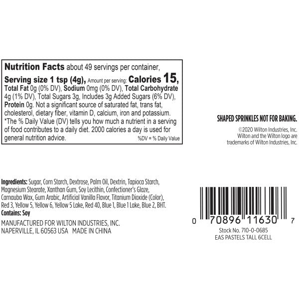 Wilton Bright and Pastel 6-Cell Easter Sprinkles Mix, 6.84 oz.