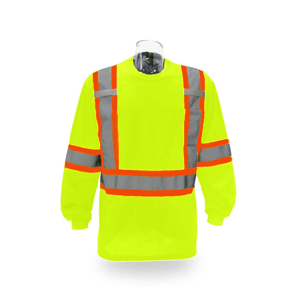High Visibility Contrast Long Sleeve Safety T-shirt 10 Pack 100% Polyester