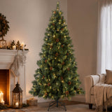 6FT Pre Lit Christmas Tree with Pinecones Warm White