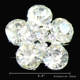 0.8" Daisy Flower Glass Buttons - 10 Pieces Per Pack (Clear)