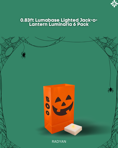 0.83ft Lumabase Lighted Jack-o-Lantern Luminaria 6 Pack