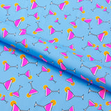 Martini Glass Nylon Spandex Fabric - Printed, Bouqet/Lime, 55/56" Width (1 Yard)