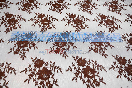 Chantilly Lace Polyester Fabric - Floral Embroidery, Sheer Mesh, 52" Width (1 Yard)