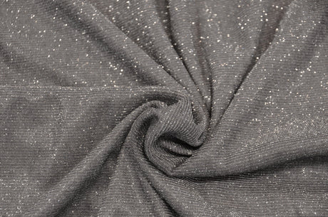 Stretch Glimmer Knit Polyester Spandex Fabric - Metallic Glitter Knit, 56" Width (1 Yard)