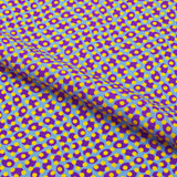 Lava Lamp Dots Nylon Spandex Fabric - Purple/Yellow, 4-Way Stretch, 58/60" Width (1 Yard)
