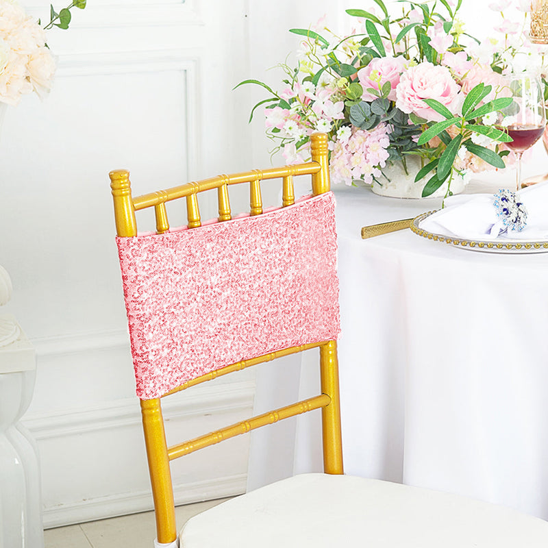 Sequin Spandex Chair Band Sample Pink
