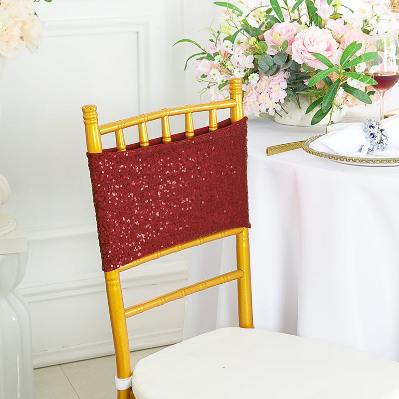 Sequin Spandex Chair Band Sample