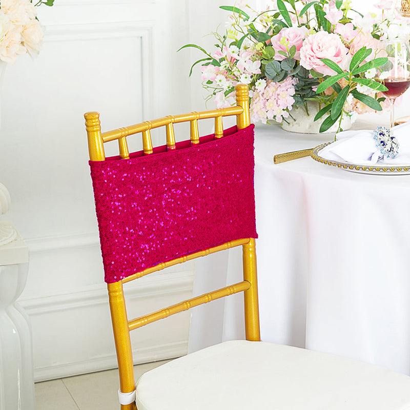Sequin Spandex Chair Band Sample