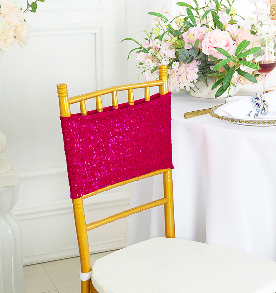 Sequin Spandex Chair Band Sample