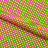 Lava Lamp Dots Nylon Spandex Fabric - Printed, Purple/Yellow, 58/60" Width (1 Yard)