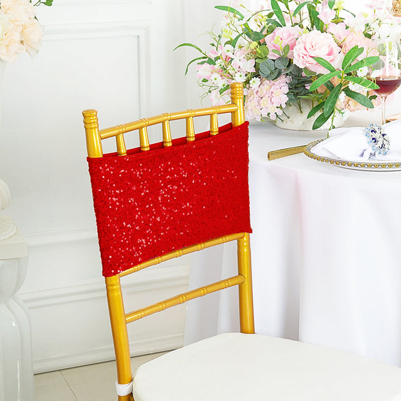 Sequin Spandex Chair Band Sample