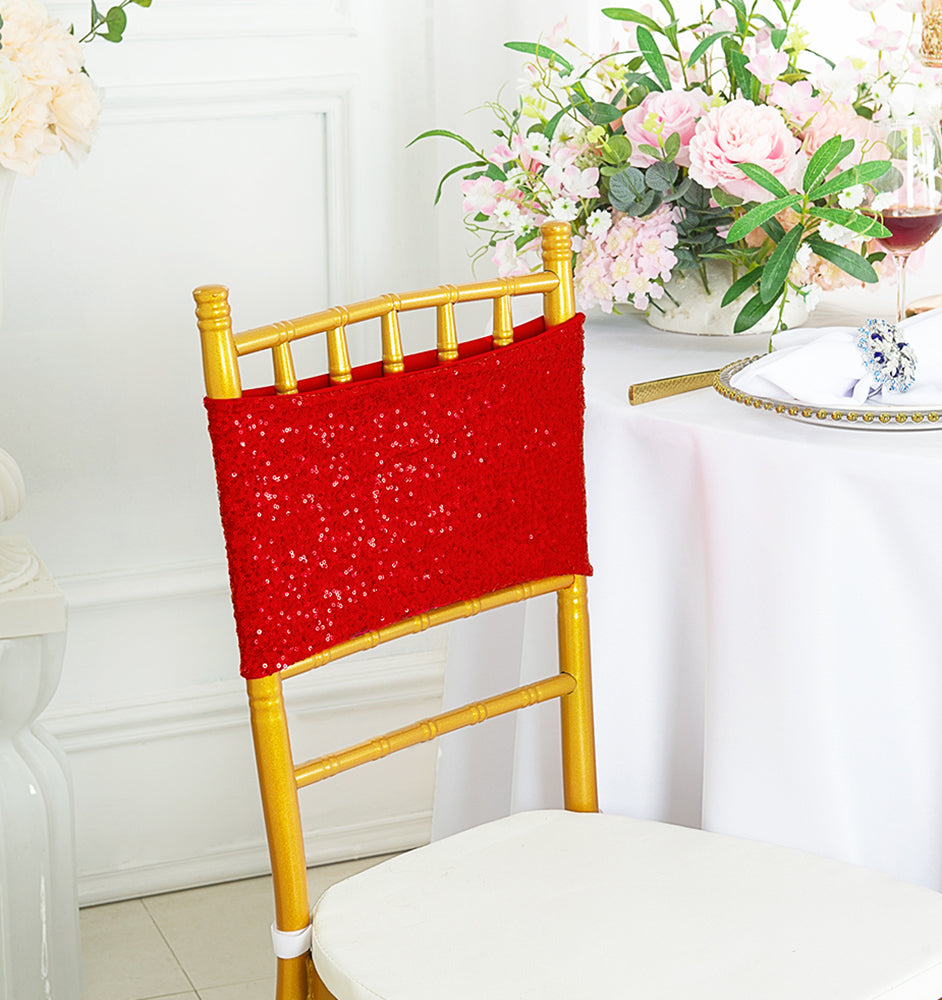 Sequin Spandex Chair Band Sample