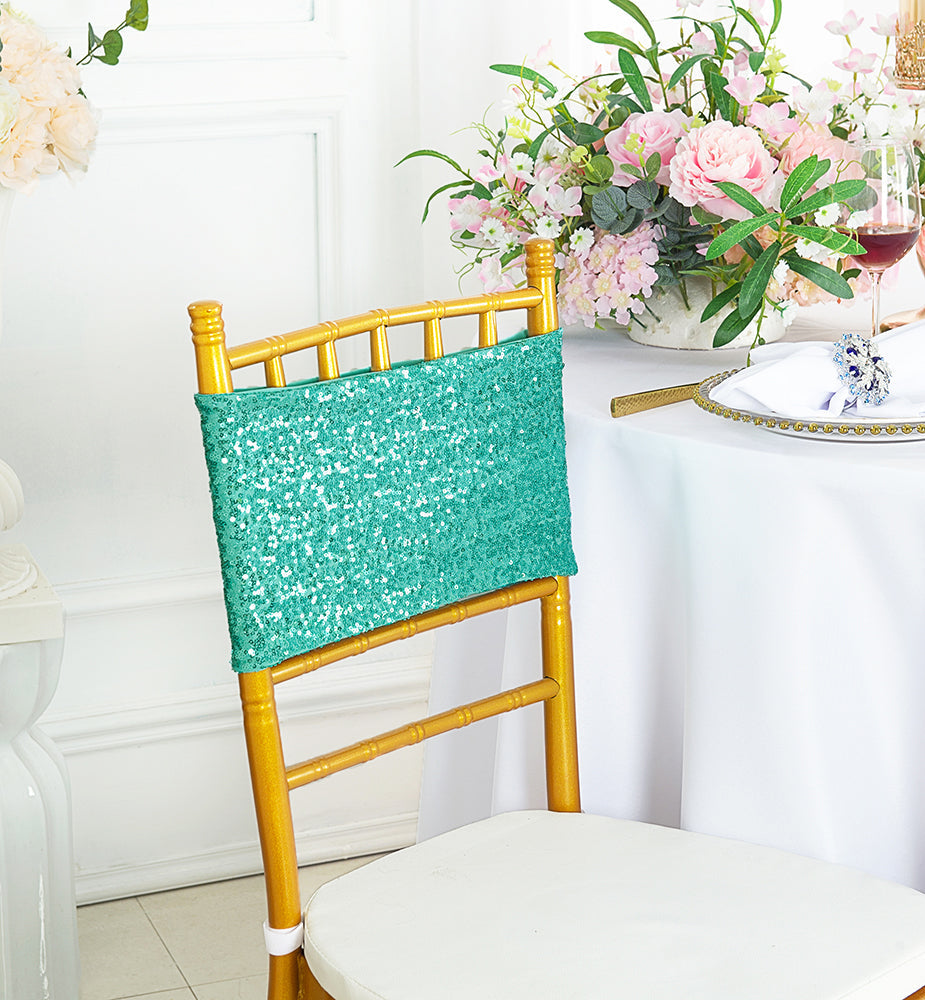 Sequin Spandex Chair Band Sample