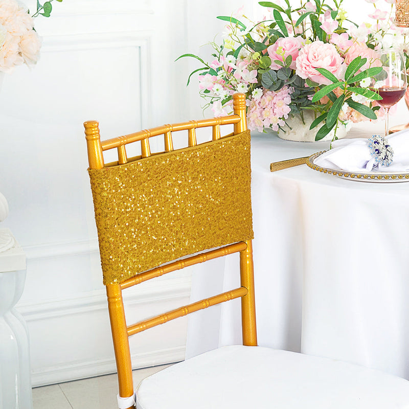 Sequin Spandex Chair Band Sample