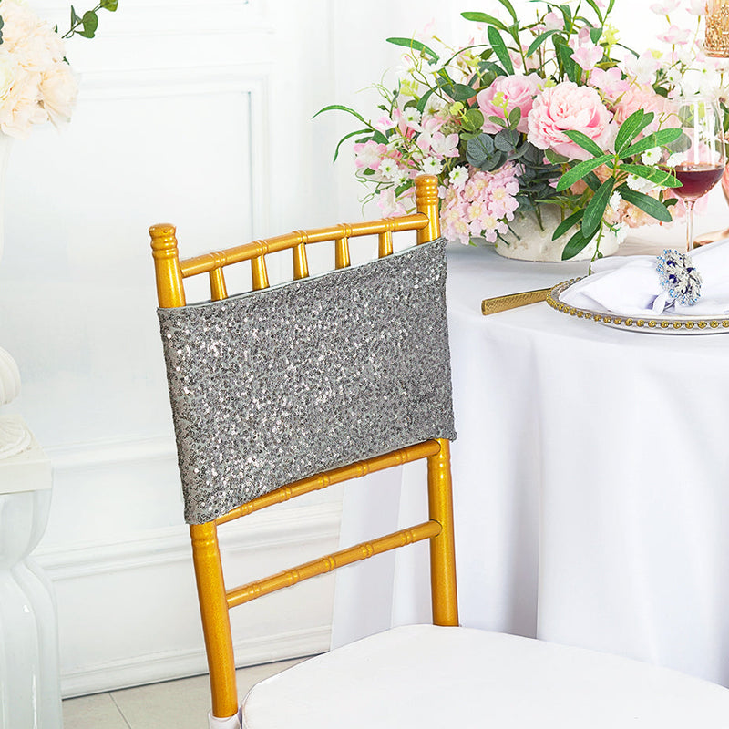 Sequin Spandex Chair Band Sample