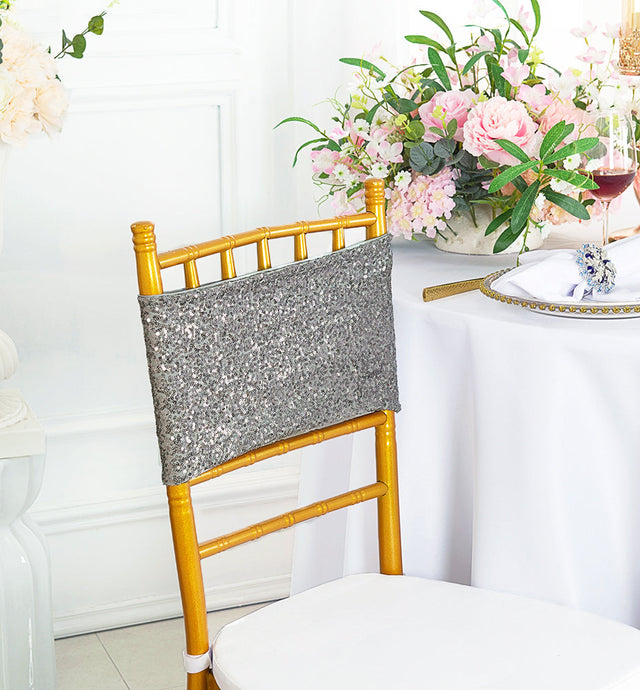 Sequin Spandex Chair Band Sample