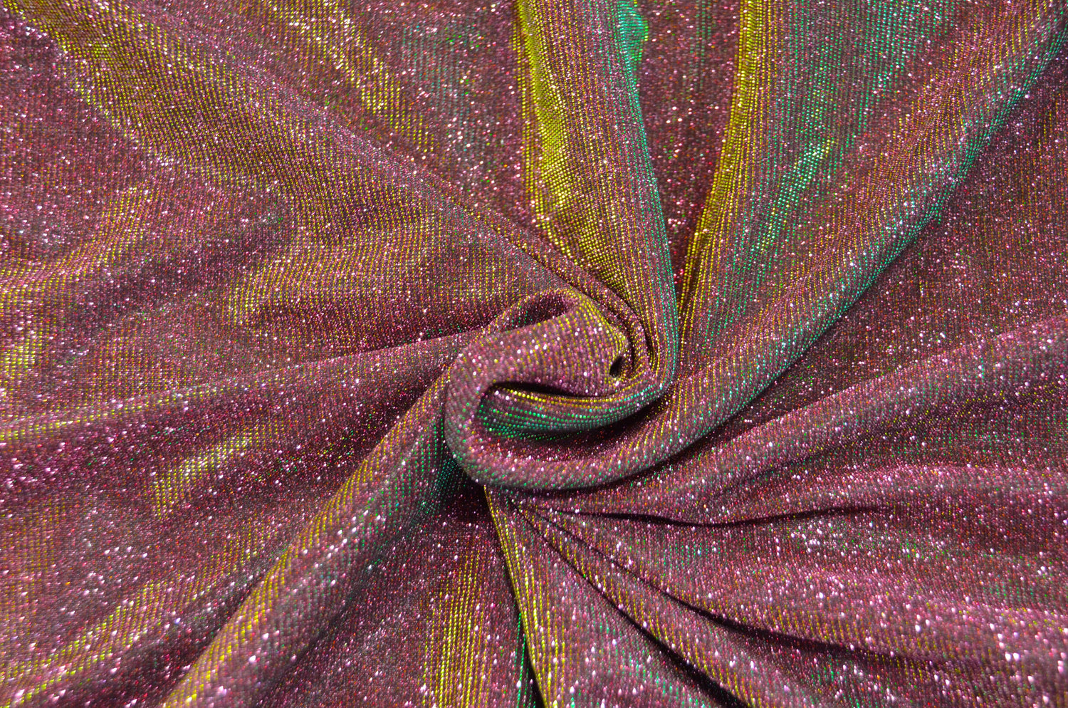 Stretch Glimmer Knit Polyester Spandex Fabric - Metallic Glitter Knit, 56" Width (1 Yard)