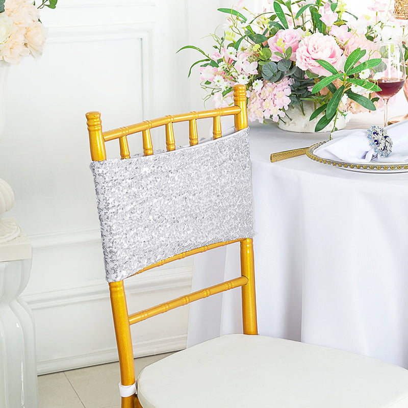 Sequin Spandex Chair Band Sample