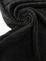 Black Polyamide Polyester Faux Fur