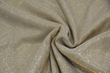 Stretch Glimmer Knit Polyester Spandex Fabric - Metallic Glitter Knit, 56" Width (1 Yard)