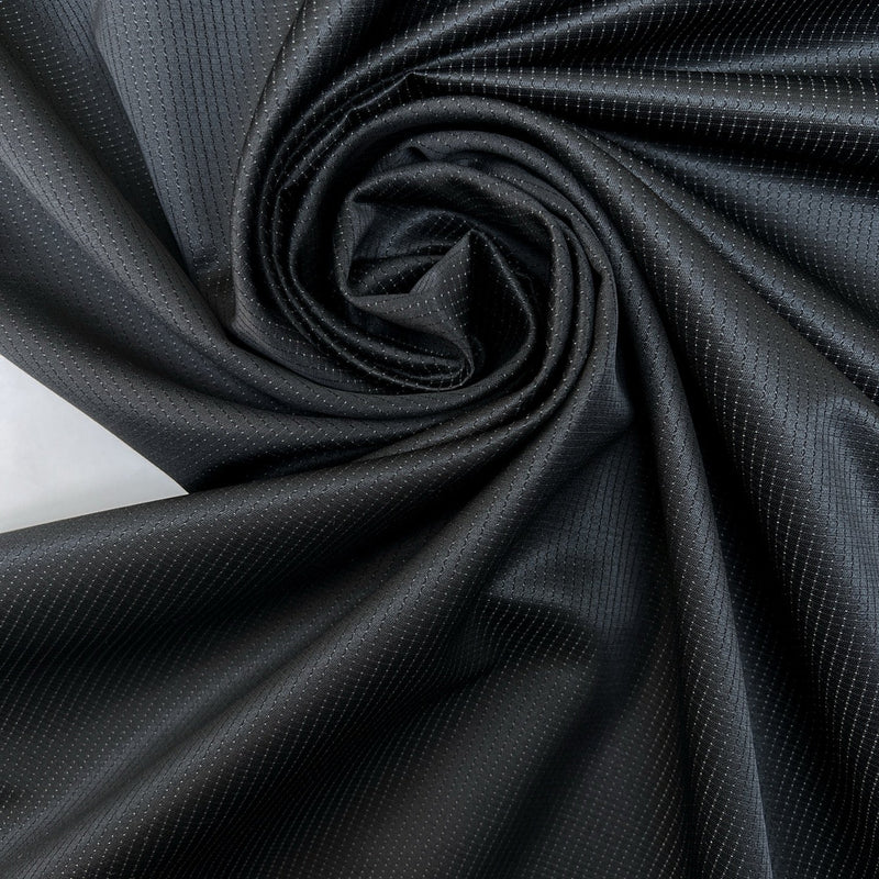 Wool Jacquard Fabric Black Striped