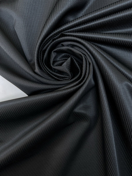 Wool Jacquard Fabric Black Striped