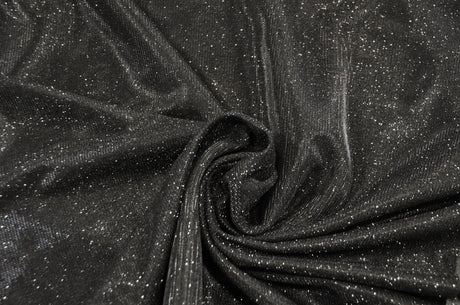Stretch Glimmer Knit Polyester Spandex Fabric - Metallic Glitter Knit, 56" Width (1 Yard)