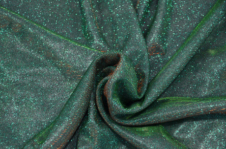 Stretch Glimmer Knit Polyester Spandex Fabric - Metallic Glitter Knit, 56" Width (1 Yard)
