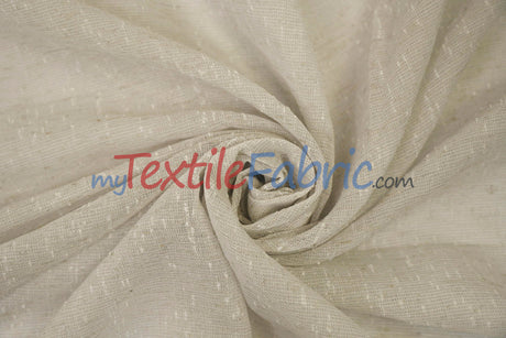 Swiss Sheer Sheer Polyester Fabric - Linen-Look Sheer Drapery, 130" Wide, White (1 Yard)