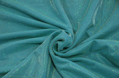 Stretch Glimmer Knit Polyester Spandex Fabric - Metallic Glitter Knit, 56" Width (1 Yard)