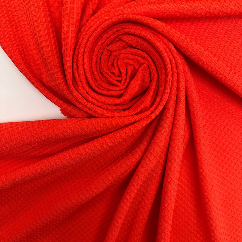Polyamide Elastane Knitted Fabric Checked Orange