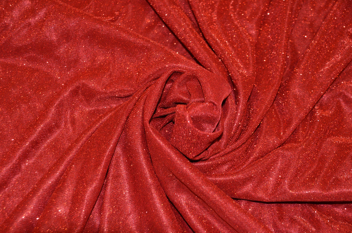 Stretch Glimmer Knit Polyester Spandex Fabric - Metallic Glitter Knit, 56" Width (1 Yard)