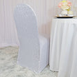 Sequin Spandex Chair Cover Platinum/Light Silver