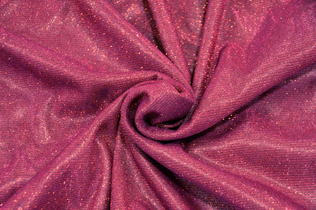 Stretch Glimmer Knit Polyester Spandex Fabric - Metallic Glitter Knit, 56" Width (1 Yard)