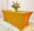 Sequin Spandex Rectangular Table Cover 6 Ft Gold