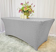 Rectangular Sequin Spandex Table Cover 6 Ft Silver