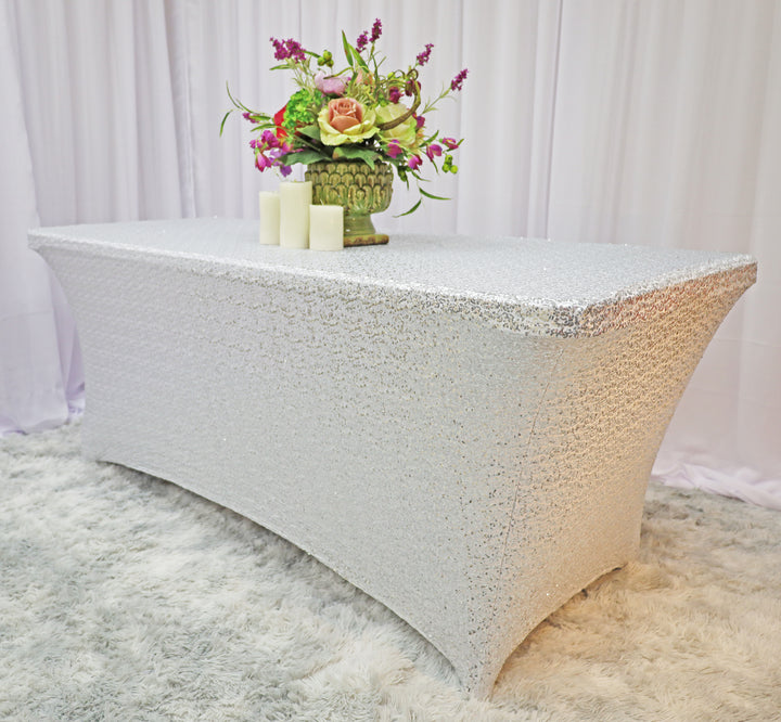 Sequin Spandex Table Cover Rectangular Stretch