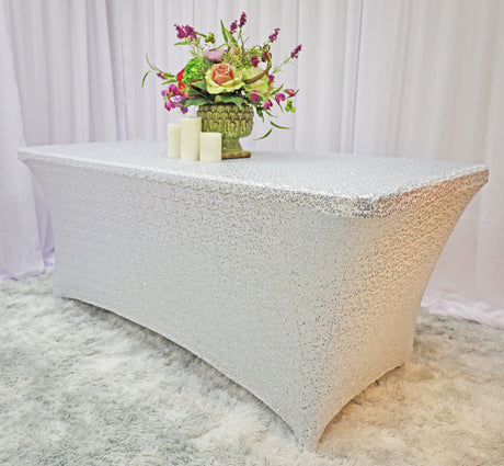 Sequin Spandex Table Cover Rectangular Stretch