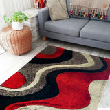 Luxury Shag Viscose Shiny Design Plush Area Rug Carpet - Polyester Shag Rug, Multi Color Pattern, 2" Pile Approx, 7'6" X 10'3" (1 Rug)