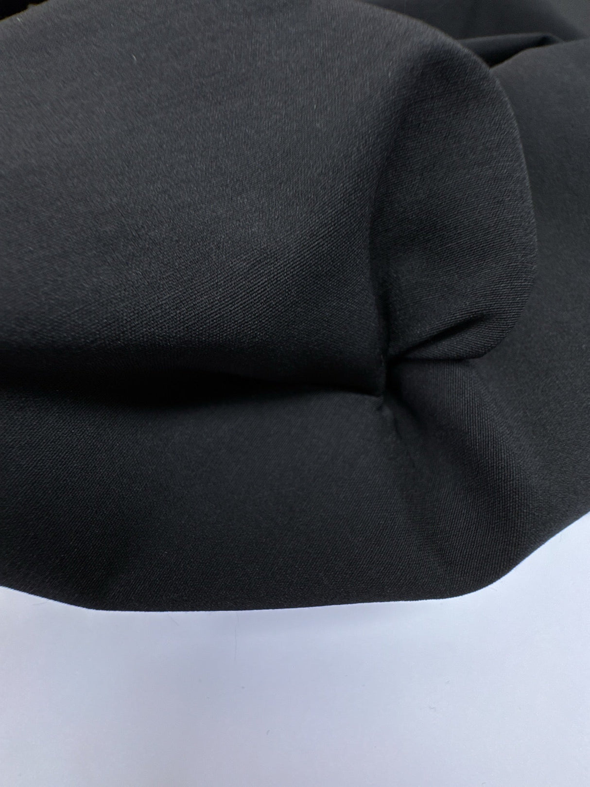 Black Cotton Polyester Elastane Woven