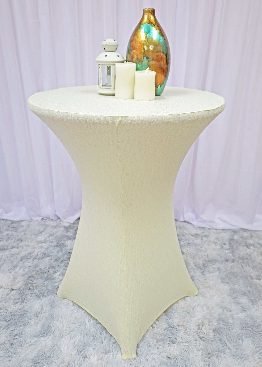 Cocktail Sequin Spandex Table Cover Fitted Event Tablecloth