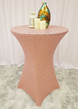 Elegant 30x42 Ivory Cocktail Table Cover – Sparkle Sequin Spandex