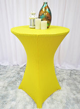 Cocktail Sequin Spandex Table Cover 30x42 Canary Yellow