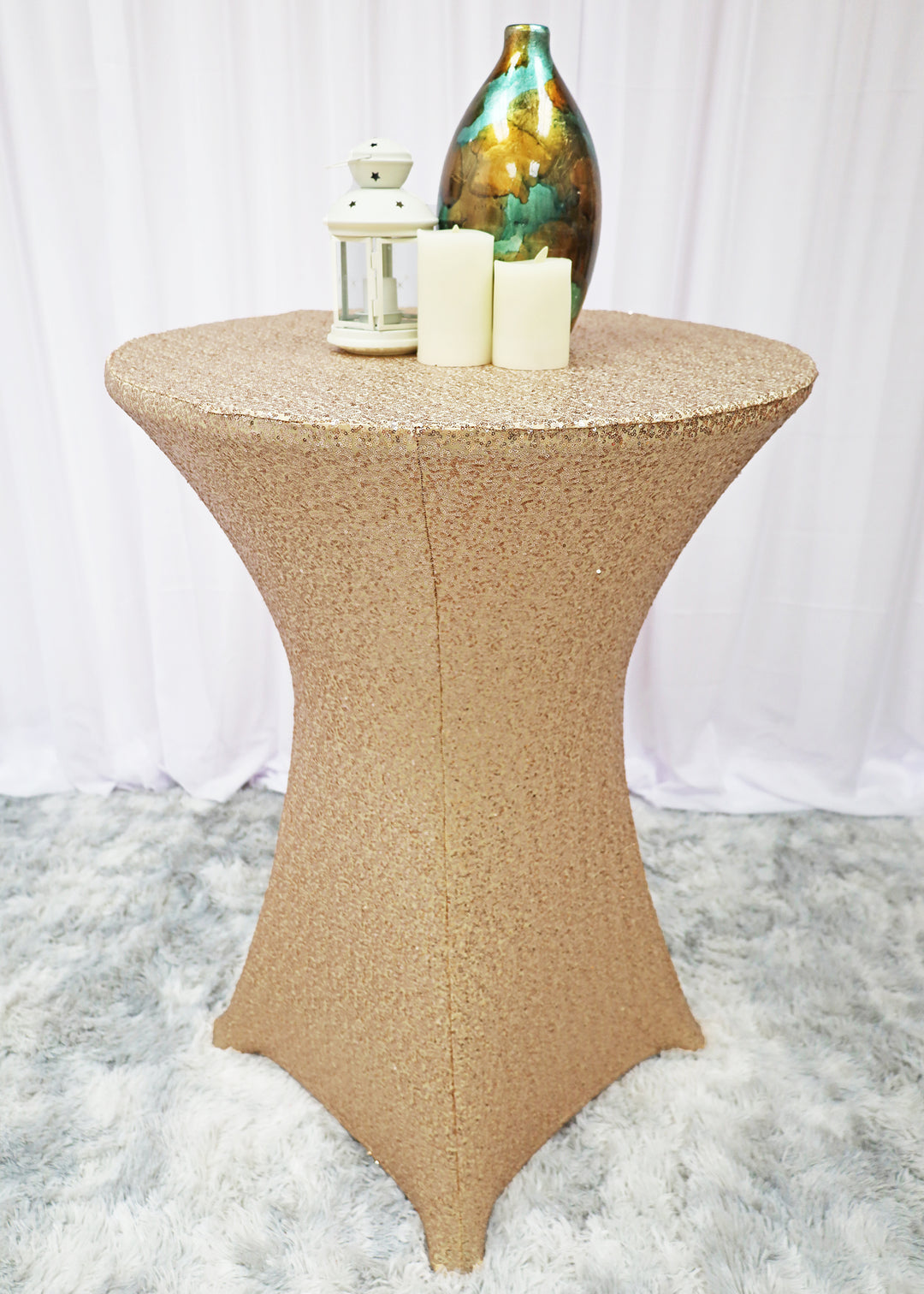 Cocktail Sequin Spandex Table Cover Fitted Event Tablecloth
