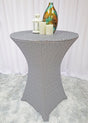 Cocktail Sequin Spandex Table Cover Silver 30x42