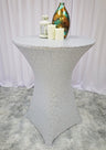 Elegant 30x42 Ivory Cocktail Table Cover – Sparkle Sequin Spandex